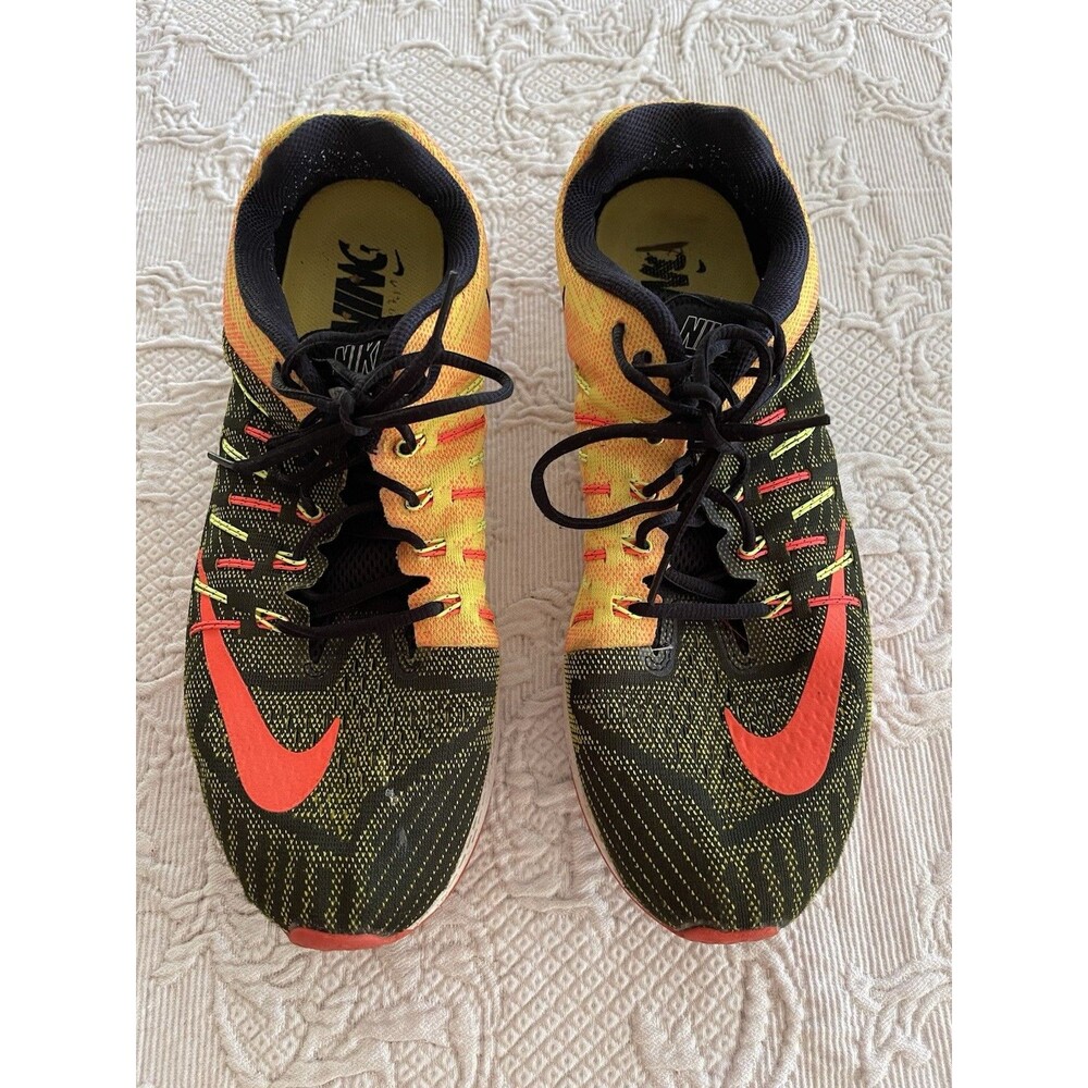 Nike Zoom Elite 8 Running Shoe Yellow Orange Black 748588-007 Mens Size 13M